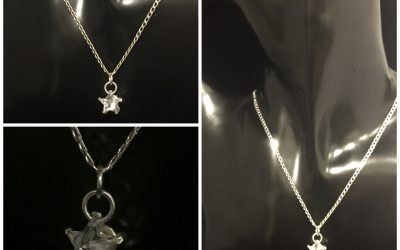 Five pointed star in sterling silver swirl setting