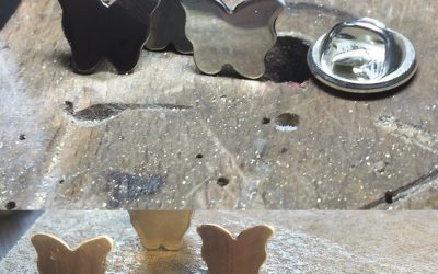 Silver butterfly tie pin